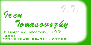 iren tomasovszky business card